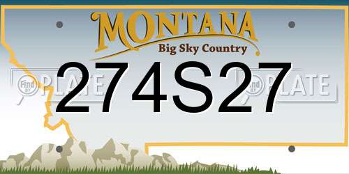 274S27 Montana License Plate