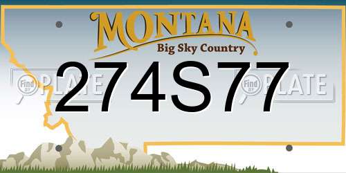 274S77 Montana License Plate