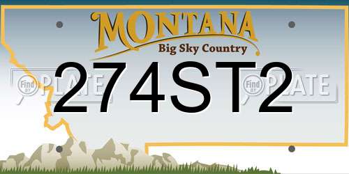 274ST2 Montana License Plate