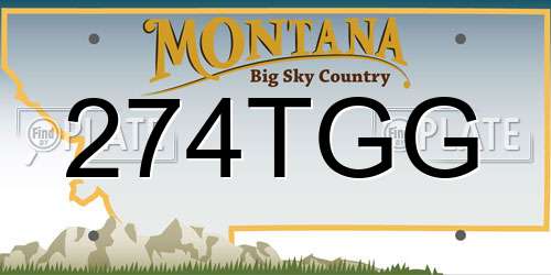 274TGG Montana License Plate