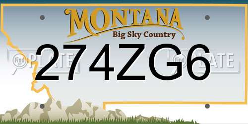 274ZG6 Montana License Plate