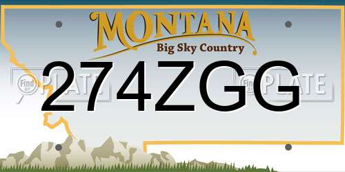274ZGG Montana License Plate