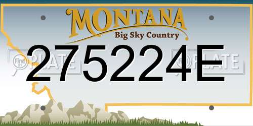 275224E Montana License Plate