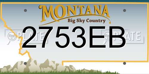 2753EB Montana License Plate