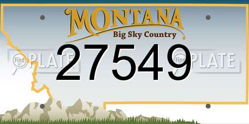 27549 Montana License Plate