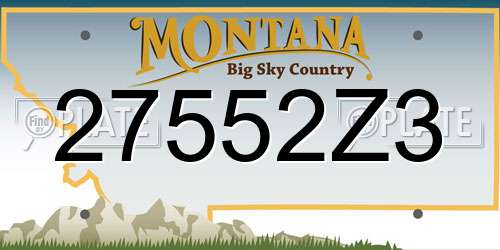 27552Z3 Montana License Plate