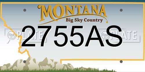 2755AS Montana License Plate