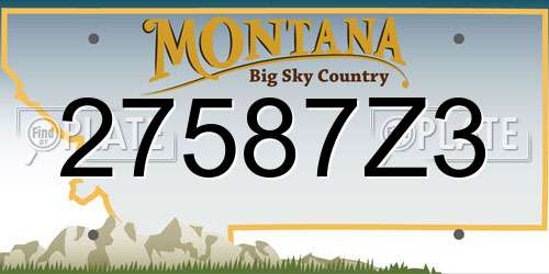 27587Z3 Montana License Plate