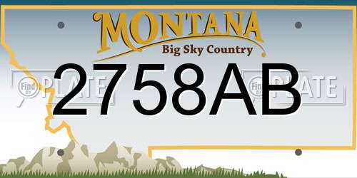 2758AB Montana License Plate