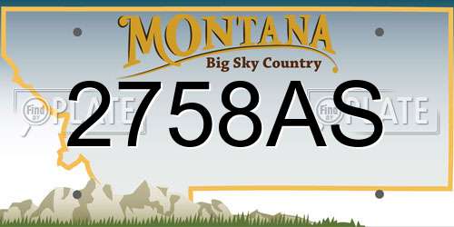 2758AS Montana License Plate
