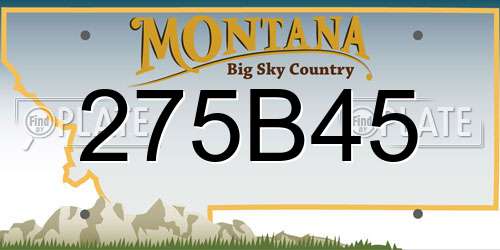 275B45 Montana License Plate