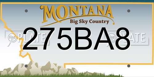 275BA8 Montana License Plate