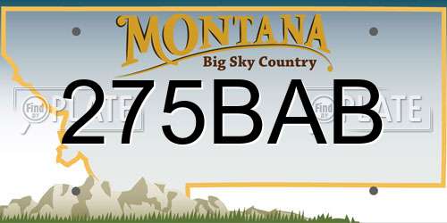 275BAB Montana License Plate