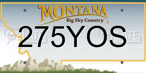 275YOS Montana License Plate