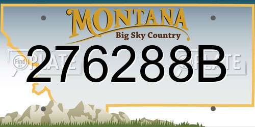 276288B Montana License Plate