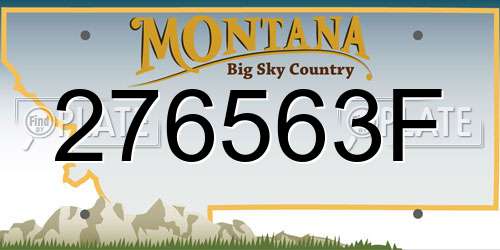 276563F Montana License Plate