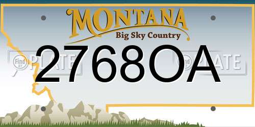 2768OA Montana License Plate