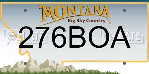 276BOA Montana License Plate