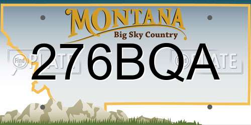 276BQA Montana License Plate