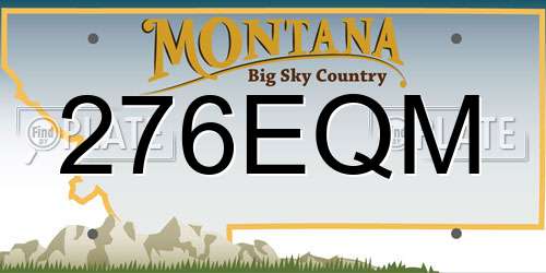276EQM Montana License Plate