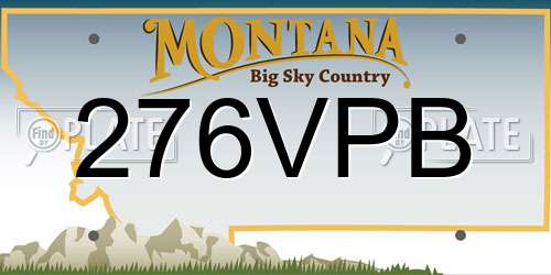 276VPB Montana License Plate