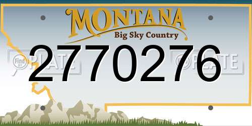 2770276 Montana License Plate