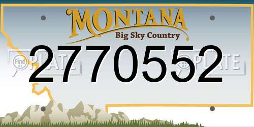 2770552 Montana License Plate