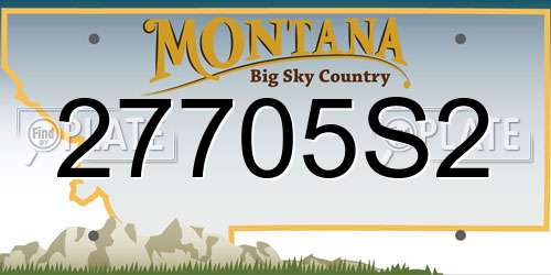 27705S2 Montana License Plate