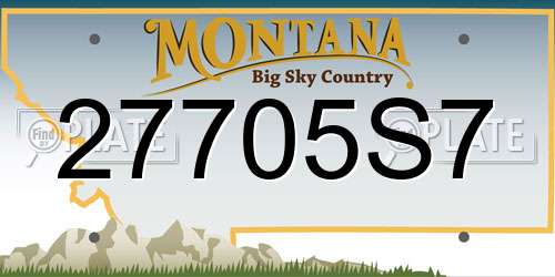 27705S7 Montana License Plate