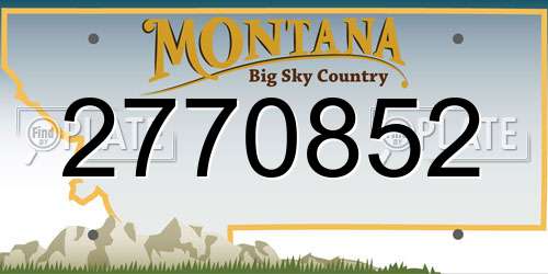 2770852 Montana License Plate