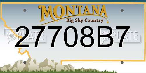 27708B7 Montana License Plate
