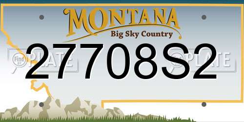 27708S2 Montana License Plate