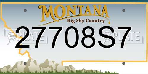 27708S7 Montana License Plate