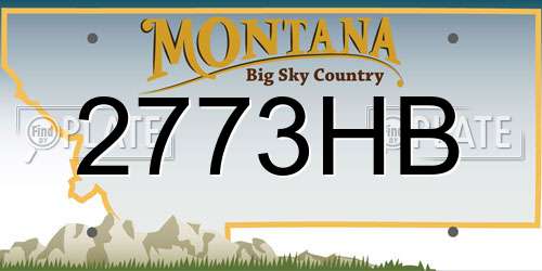2773HB Montana License Plate