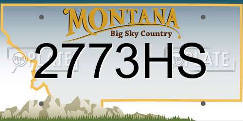2773HS Montana License Plate