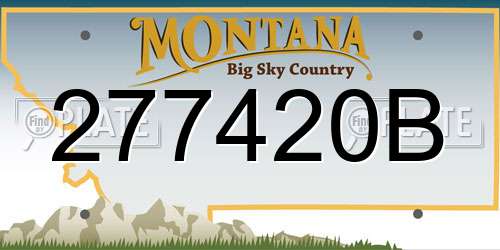 277420B Montana License Plate