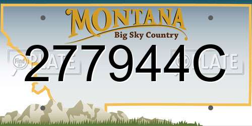 277944C Montana License Plate