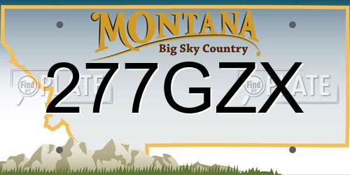 277GZX Montana License Plate