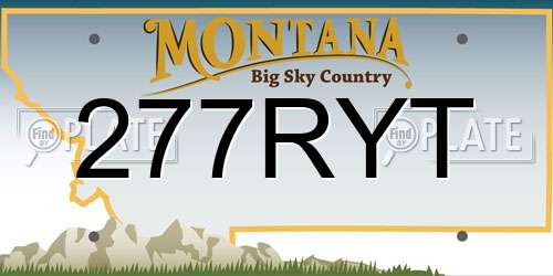 277RYT Montana License Plate