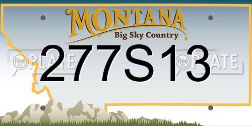 277S13 Montana License Plate