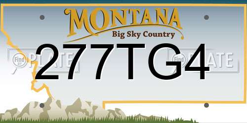 277TG4 Montana License Plate