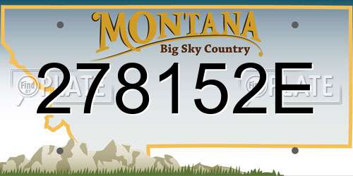 278152E Montana License Plate