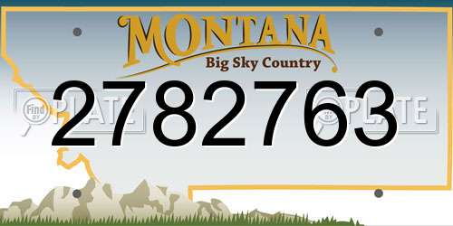 2782763 Montana License Plate