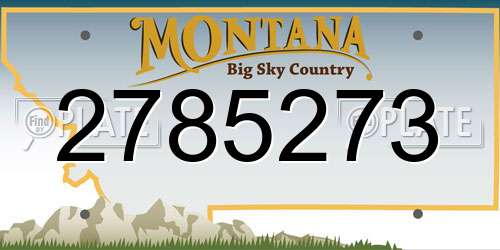 2785273 Montana License Plate
