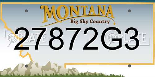 27872G3 Montana License Plate