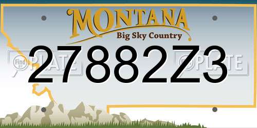 27882Z3 Montana License Plate