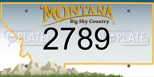 2789 Montana License Plate