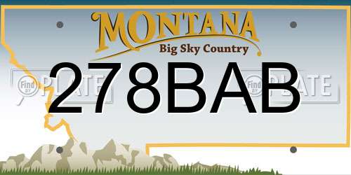 278BAB Montana License Plate
