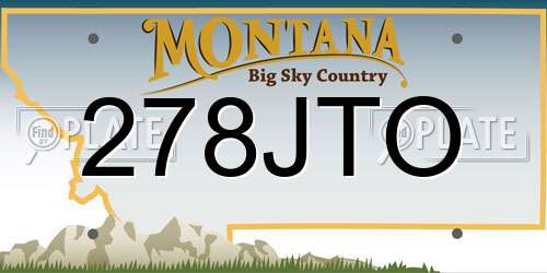 278JTO Montana License Plate