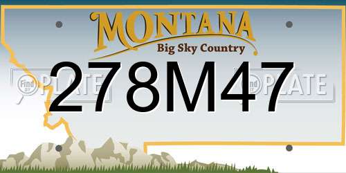 278M47 Montana License Plate
